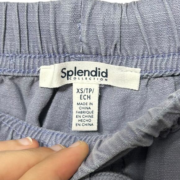 Splendid Angie Crop Wide Leg Pant NWT Women's Sz XS Light Blue Linen Breezy - Picture 6 of 9